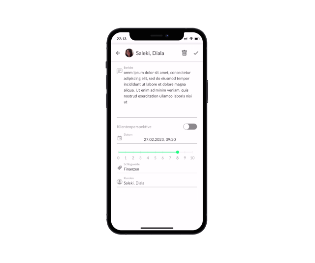Dokumentation in der Kilanka App