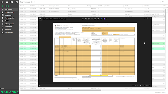 Automatisierter Export der Leistungsnachweise in viele Formate